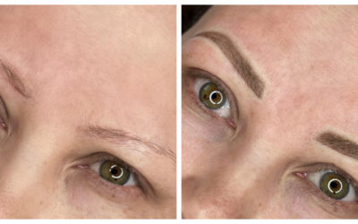 фото коррекции перманентного макияжа бровей до и после